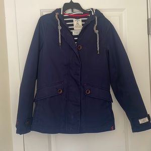 Joules waterproof navy coat. Women’s size 2.